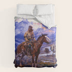 âThe Free Trappersâ by Charles M Russell Duvet Cover Gallery Image 6