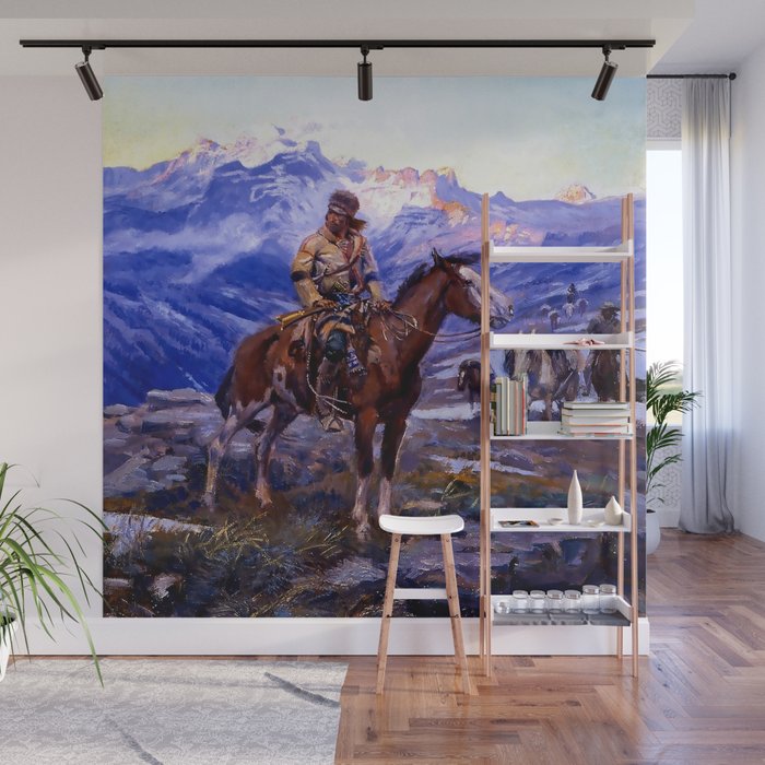 âThe Free Trappersâ by Charles M Russell Wall Mural Gallery Image 1