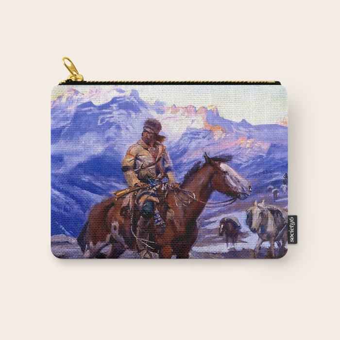 âThe Free Trappersâ by Charles M Russell Carry All Pouch Gallery Image 1