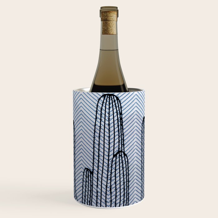 Deserted Cactus - chevron slate Wine Chiller Gallery Image 1