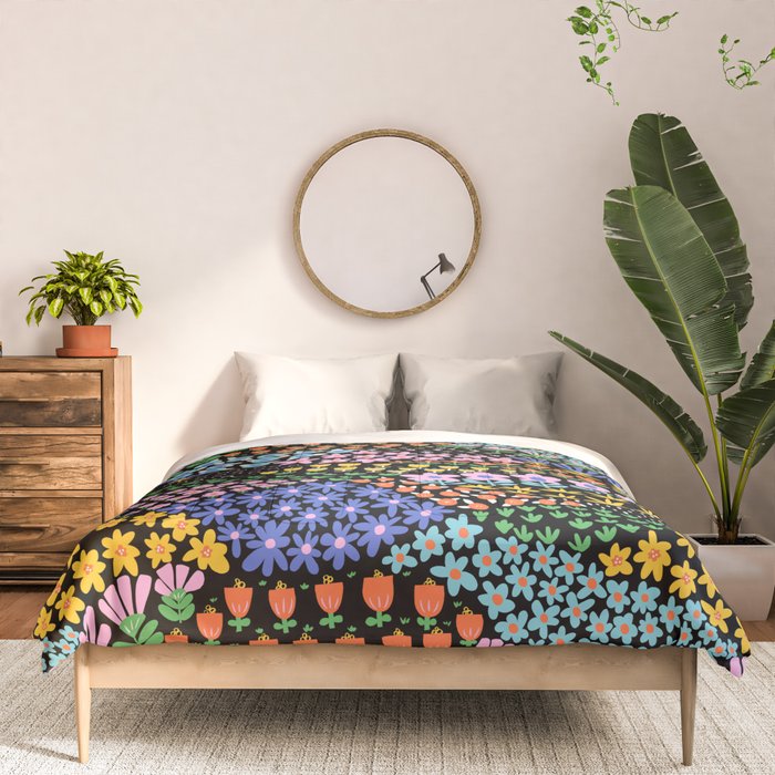 Abstract Flower Meadow Modern Contemporary Art Comforter Gallery Image 3