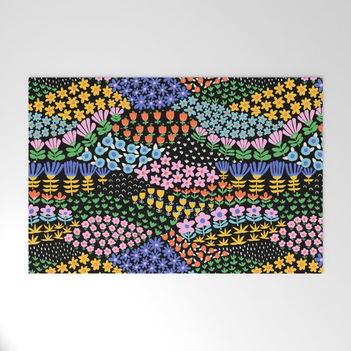 Abstract Flower Meadow Modern Contemporary Art Welcome Mat Gallery Image 1