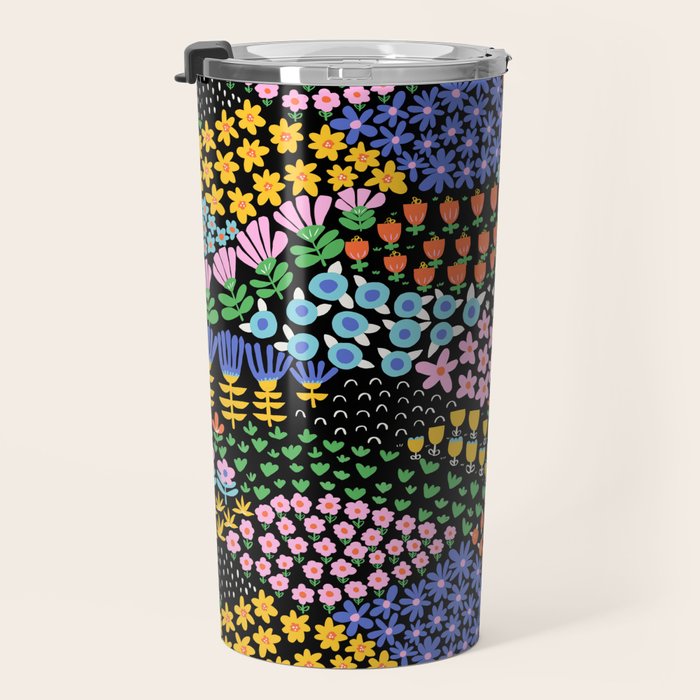 Abstract Flower Meadow Modern Contemporary Art Travel Mug Gallery Image 3