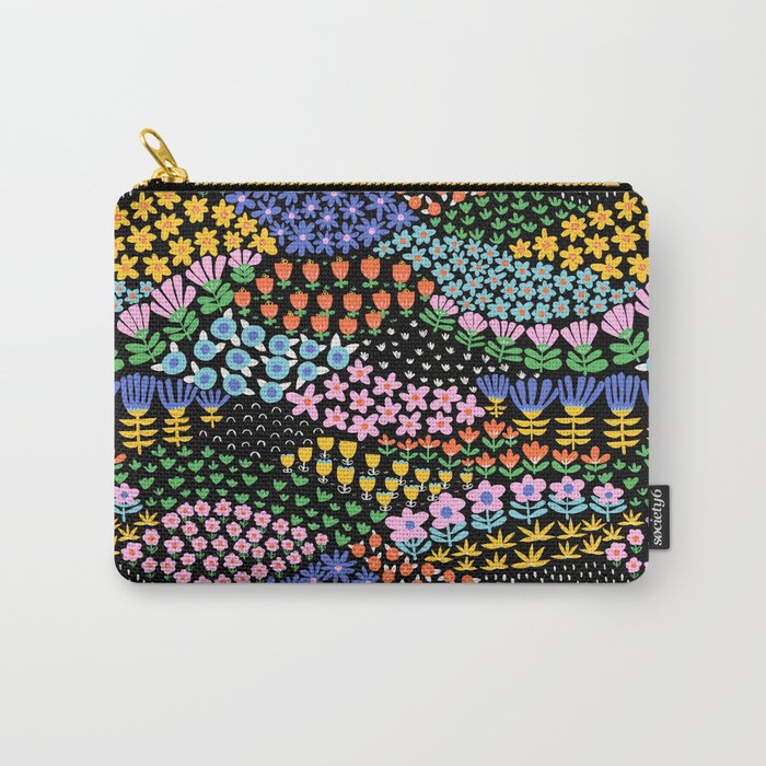 Abstract Flower Meadow Modern Contemporary Art Carry All Pouch Gallery Image 1