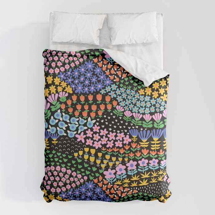 Abstract Flower Meadow Modern Contemporary Art Duvet Cover Gallery Image 6
