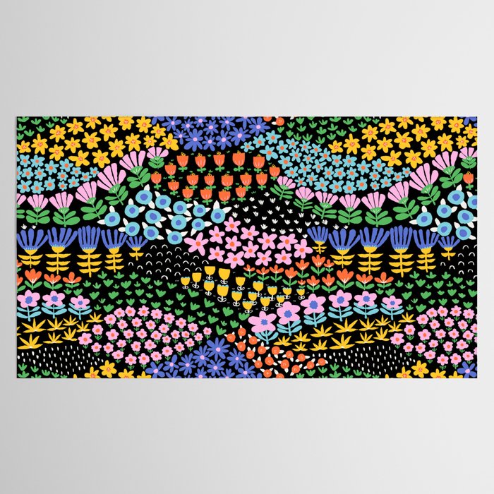 Abstract Flower Meadow Modern Contemporary Art Tablecloth Gallery Image 2