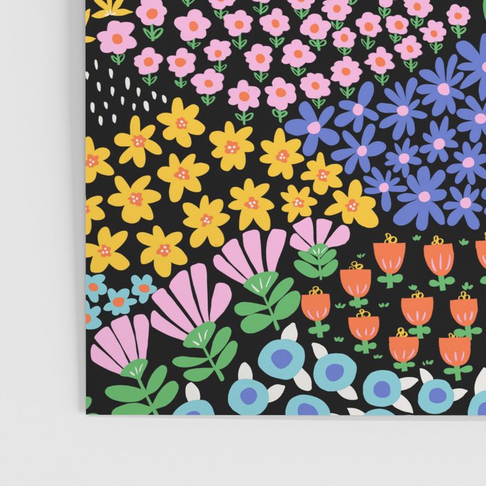 Abstract Flower Meadow Modern Contemporary Art Poster Gallery Image 3