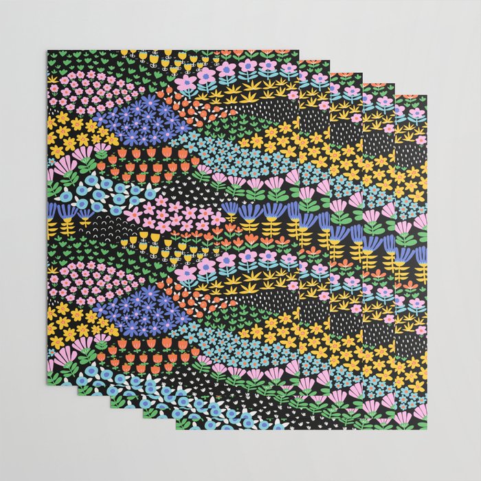 Abstract Flower Meadow Modern Contemporary Art Wrapping Paper Gallery Image 3