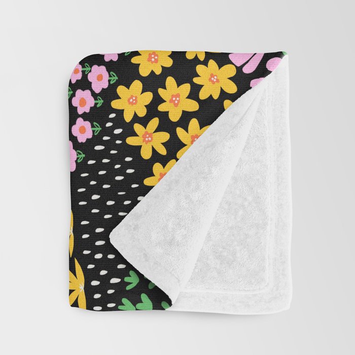 Abstract Flower Meadow Modern Contemporary Art Throw Blanket Gallery Image 3