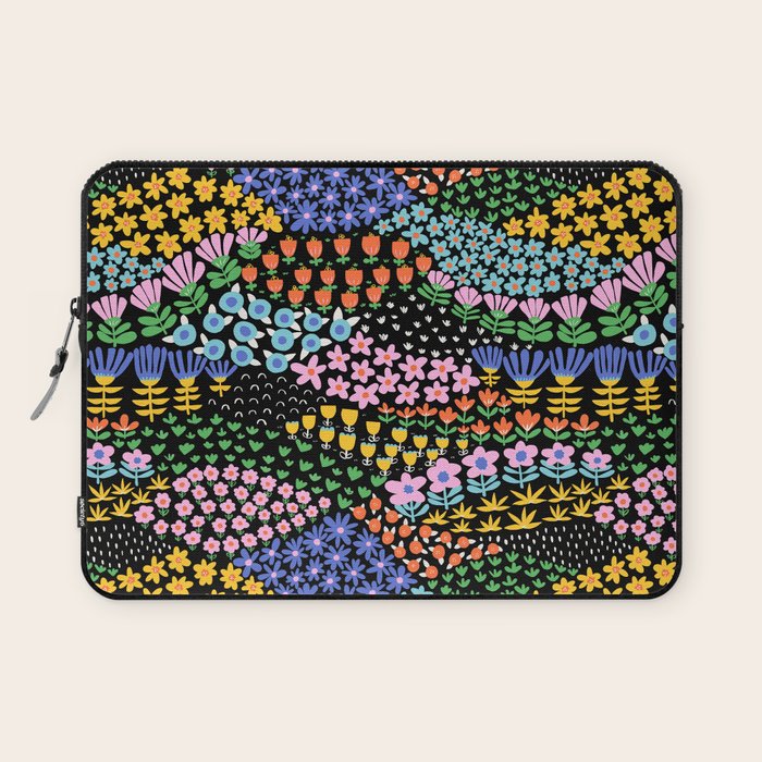 Abstract Flower Meadow Modern Contemporary Art Laptop Sleeve Gallery Image 1