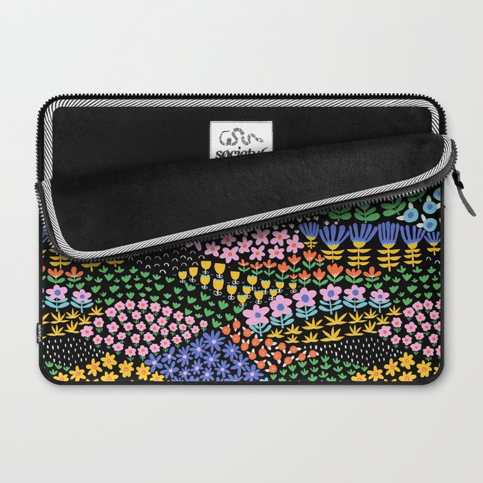 Abstract Flower Meadow Modern Contemporary Art Laptop Sleeve Gallery Image 2
