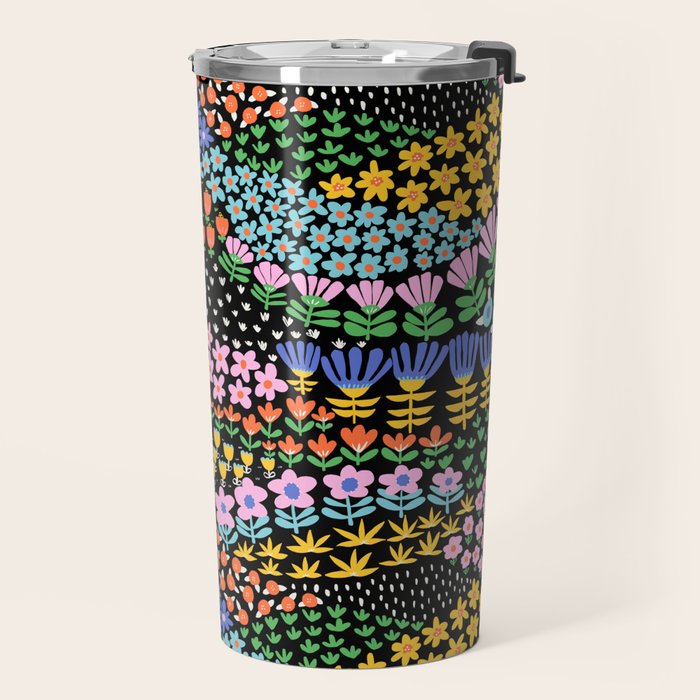 Abstract Flower Meadow Modern Contemporary Art Travel Mug Gallery Image 2