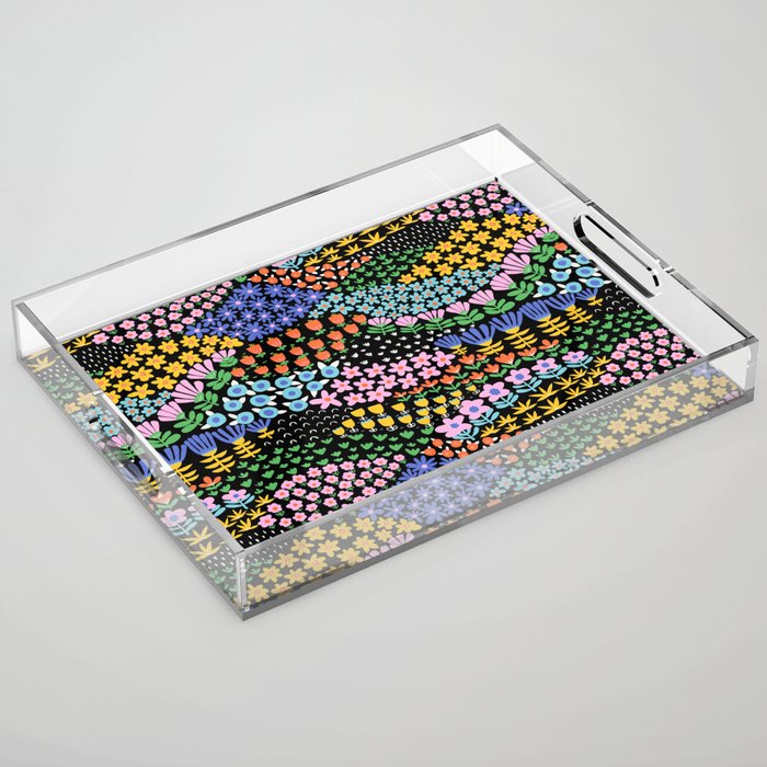 Abstract Flower Meadow Modern Contemporary Art Acrylic Tray Gallery Image 1