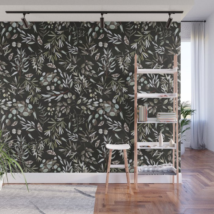 Winter night nature 08 Wall Mural Gallery Image 1
