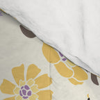 Honey Bees and Flowers - Yellow and Lavender Purple Comforter Gallery Image 4