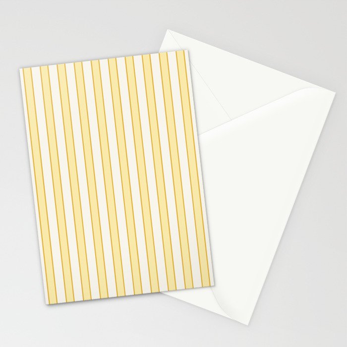 Elegant Cabana Stripe Yellow And Gold Retro Boho Coastal Beach Vibe Stationery Card Gallery Image 2
