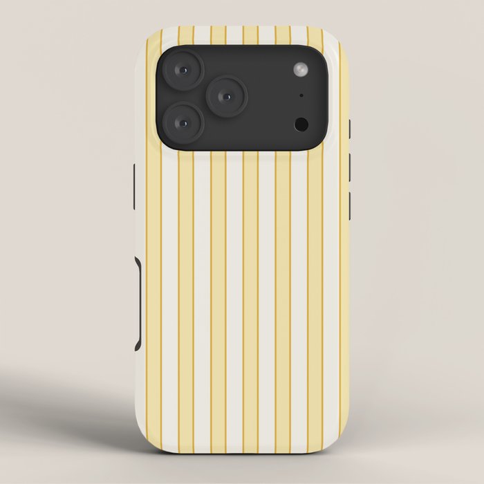 Elegant Cabana Stripe Yellow And Gold Retro Boho Coastal Beach Vibe iPhone Case Gallery Image 3