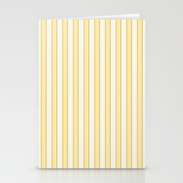 Elegant Cabana Stripe Yellow And Gold Retro Boho Coastal Beach Vibe Stationery Card Gallery Image 2