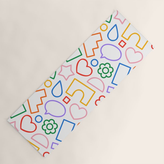 Abstract colorful doodle shape art pattern Yoga Mat Gallery Image 1