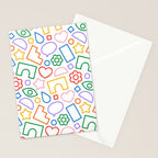 Abstract colorful doodle shape art pattern Stationery Card Gallery Image 2