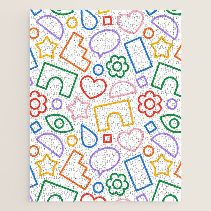 Abstract colorful doodle shape art pattern Jigsaw Puzzle Gallery Image 1