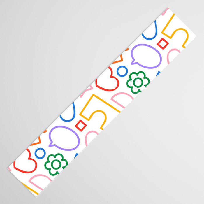 Abstract colorful doodle shape art pattern Table Runner Gallery Image 3