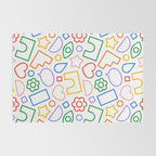 Abstract colorful doodle shape art pattern Rug Gallery Image 2