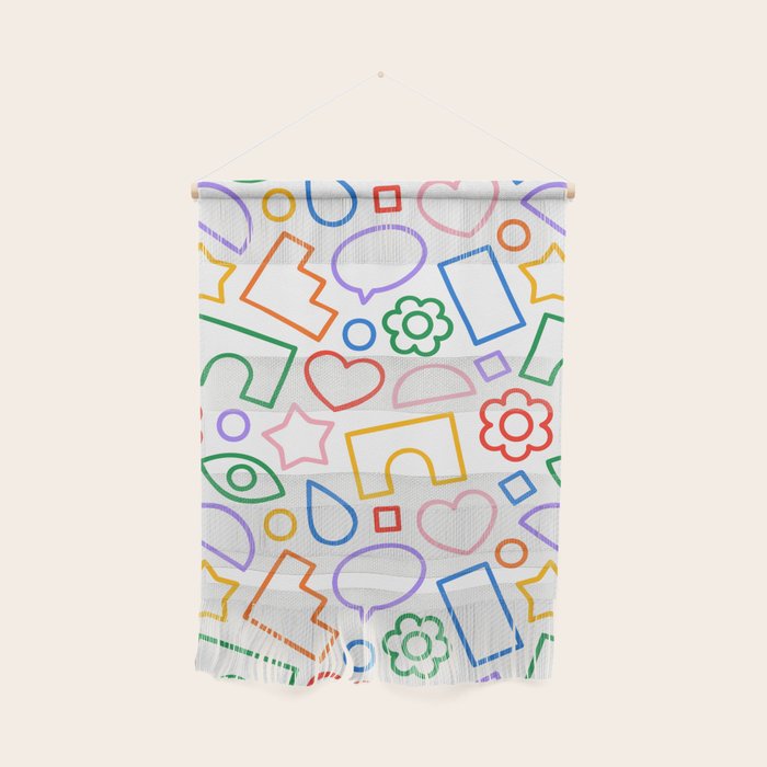 Abstract colorful doodle shape art pattern Wall Hanging Gallery Image 1