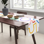 Abstract colorful doodle shape art pattern Table Runner Gallery Image 2