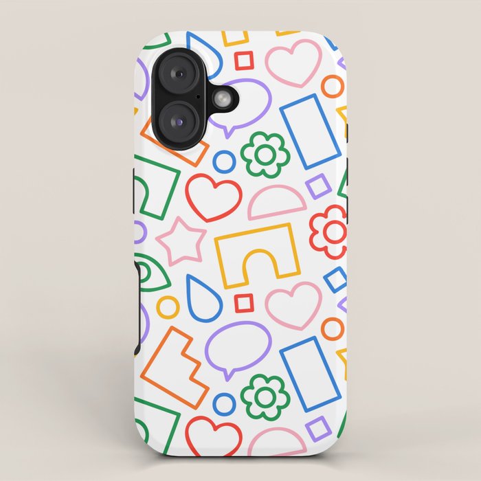 Abstract colorful doodle shape art pattern iPhone Case Gallery Image 1