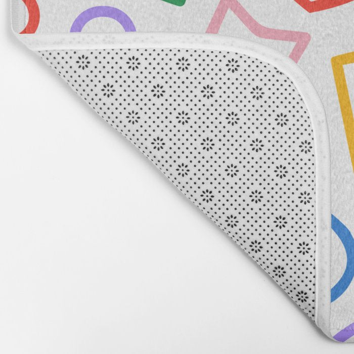 Abstract colorful doodle shape art pattern Bath Mat Gallery Image 2