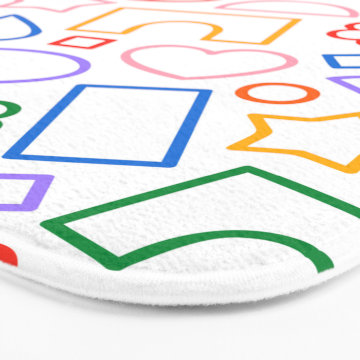 Abstract colorful doodle shape art pattern Bath Mat Gallery Image 3