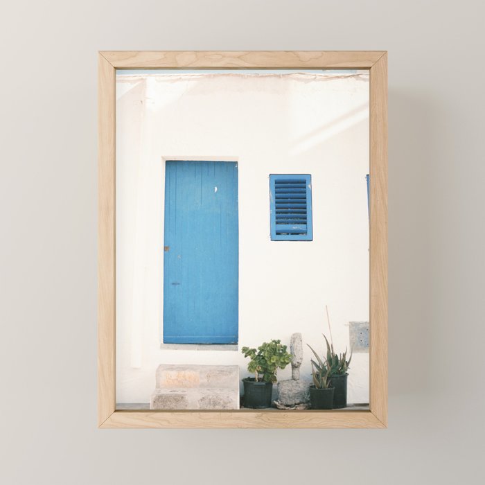 Travel photography print âIbiza blue and whiteâ photo art made in the old town of Eivissa / Ibiza Mini Art Print Gallery Image 1