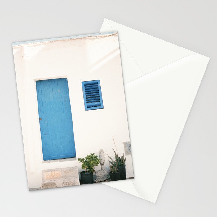 Travel photography print âIbiza blue and whiteâ photo art made in the old town of Eivissa / Ibiza Stationery Card Gallery Image 2