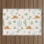 Armadillos in the Desert - Watercolor Outdoor Rug Gallery Image 1