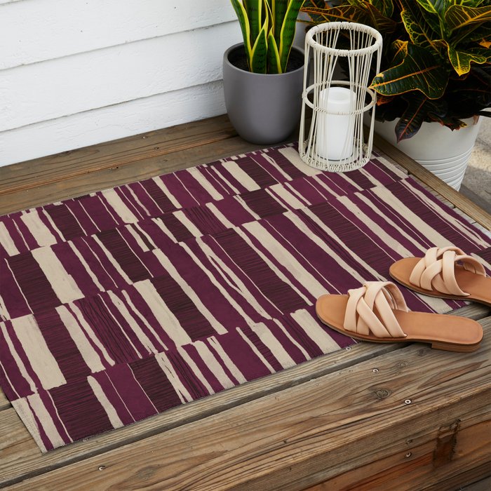 Scratchy Blocks - Ripe Berry Outdoor Rug Gallery Image 2