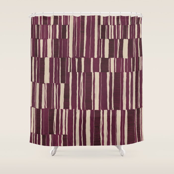 Scratchy Blocks - Ripe Berry Shower Curtain Gallery Image 1