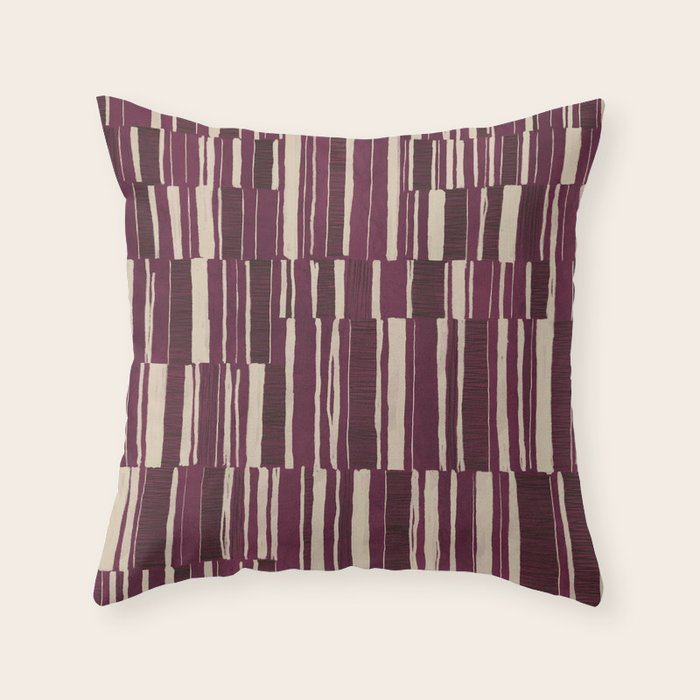 Scratchy Blocks - Ripe Berry Throw Pillow Gallery Image 1