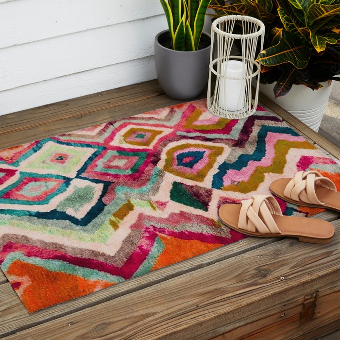 Multicolour Design Outdoor Rug Gallery Image 2
