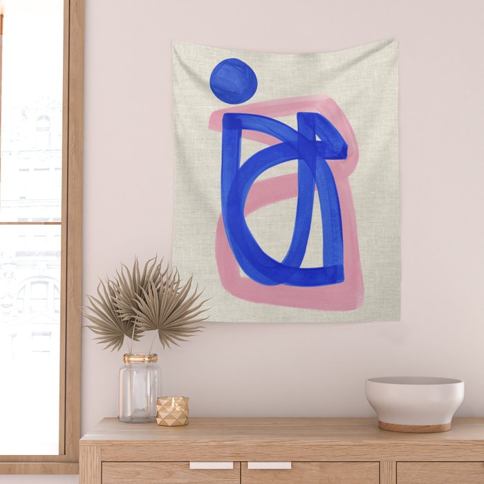 Blue Bow Wall Tapestry Gallery Image 2