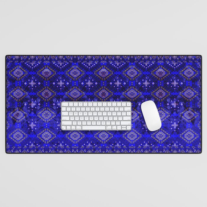 Oriental Opulence: Royal Blue Velvet Moroccan Majesty Desk Mat Gallery Image 1