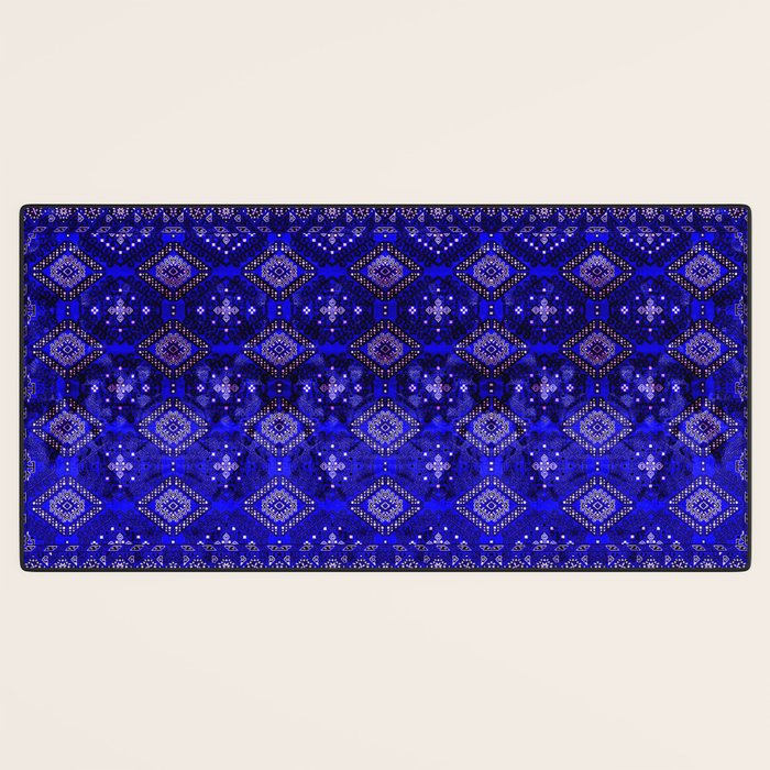 Oriental Opulence: Royal Blue Velvet Moroccan Majesty Desk Mat Gallery Image 3