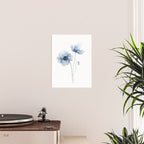 Blue Watercolor Poppies Poster Gallery Image 2