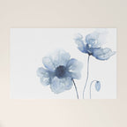 Blue Watercolor Poppies Welcome Mat Gallery Image 1