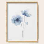 Blue Watercolor Poppies Serving Tray Gallery Image 1