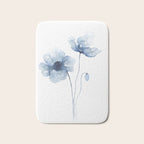 Blue Watercolor Poppies Bath Mat Gallery Image 1