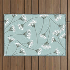 Queen Anne's Lace Floral Pattern Outdoor Rug Gallery Image 1
