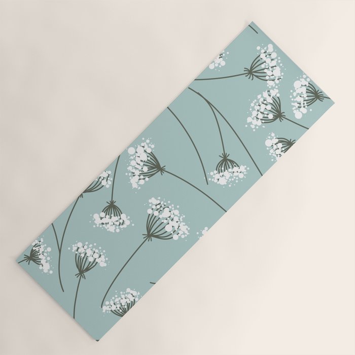 Queen Anne's Lace Floral Pattern Yoga Mat Gallery Image 1
