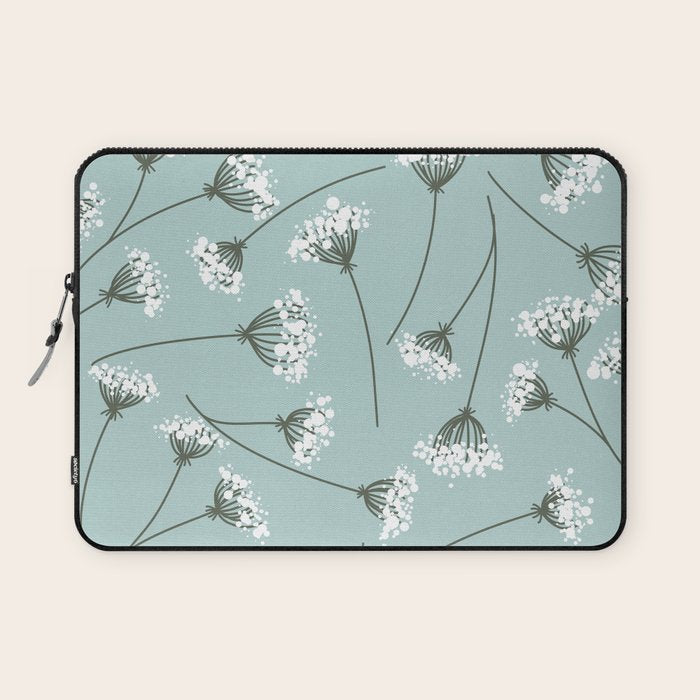 Queen Anne's Lace Floral Pattern Laptop Sleeve Gallery Image 1