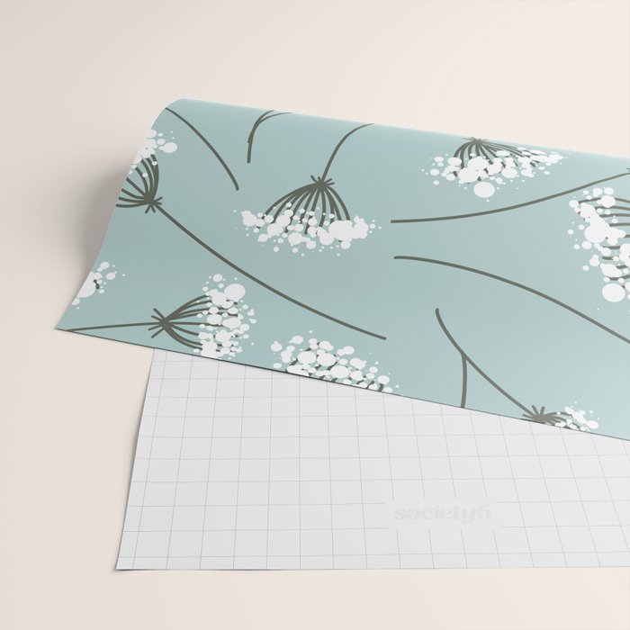 Queen Anne's Lace Floral Pattern Wrapping Paper Gallery Image 2